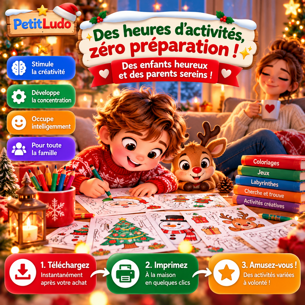 🎄 Méga Pack de Noël Enfants – +100 Activités à Imprimer