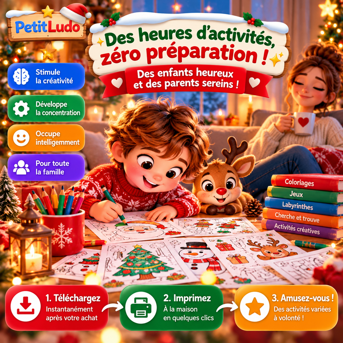 🎄 Méga Pack de Noël Enfants – +100 Activités à Imprimer